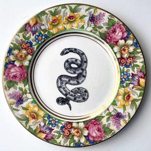 Arte de parede vintage em forma de cobra / feitiços / Halloween / serpente / cobra / píton / magia / abrogô / bruxa / familiar de bruxa