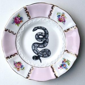 Placa de cobra vintage, arte alterada / feitiços / halloween / serpente / cobra / píton / magia / hocus pocus / mulher bruxa / familiar de bruxa