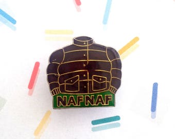 Vintage enamel pin badge Naf Naf 90s french ski puffer jacket pin