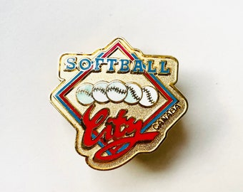 LG Vintage enamel pin / Softball City / baseball / BC / British Columbia / Canada