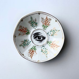 Vintage Victorian Eye Plate Altered Art gothic Lovers Eye religious