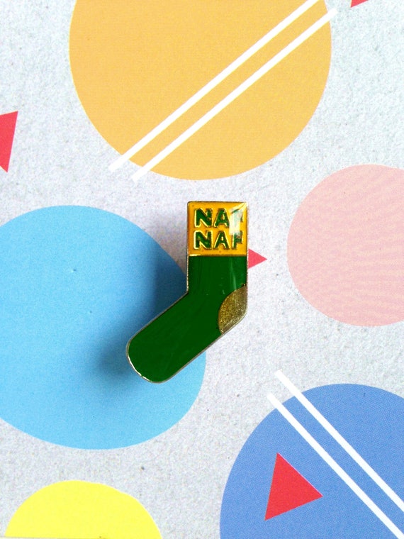 Vintage enamel pin badge Naf Naf 90s french fashio