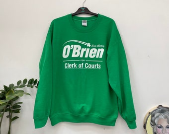 46" Vintage rad 80s 90s Jumper soft cosy Sweatshirt / green lucky irish / O'Brien / st patricks day