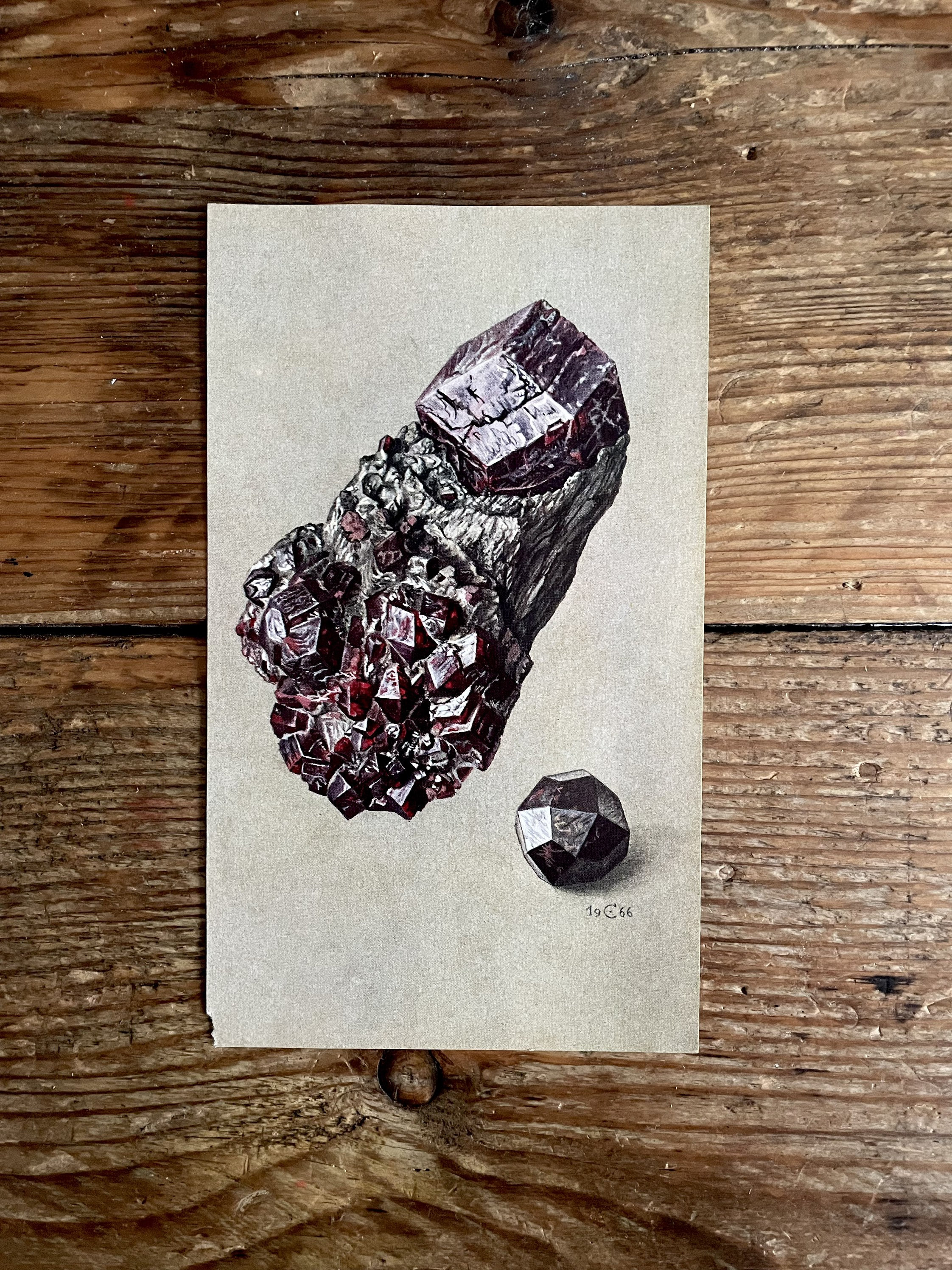 Vintage Gemstone Mineral Plate Page Print of Almandite / 1960s ...
