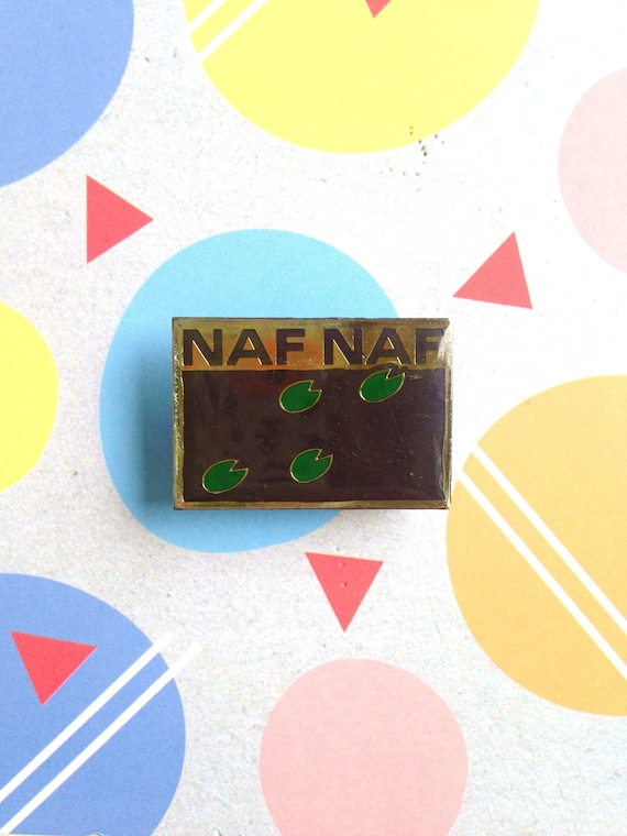 3cm LG Vintage enamel pin badge Naf Naf 90s french