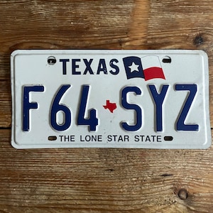 Matrícula vintage / Estado de la estrella solitaria de TEXAS / Placa de matrícula EE. UU. / Metal en relieve / ideal para la decoración de paredes en el dormitorio de los niños, comedor de cocina