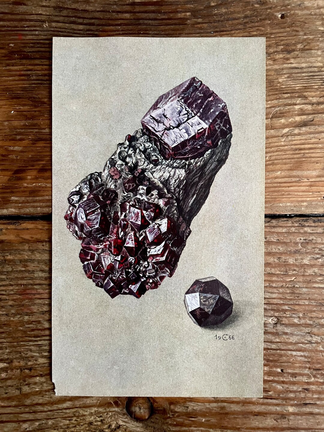 Vintage Gemstone Mineral Plate Page Print of Almandite / 1960s ...