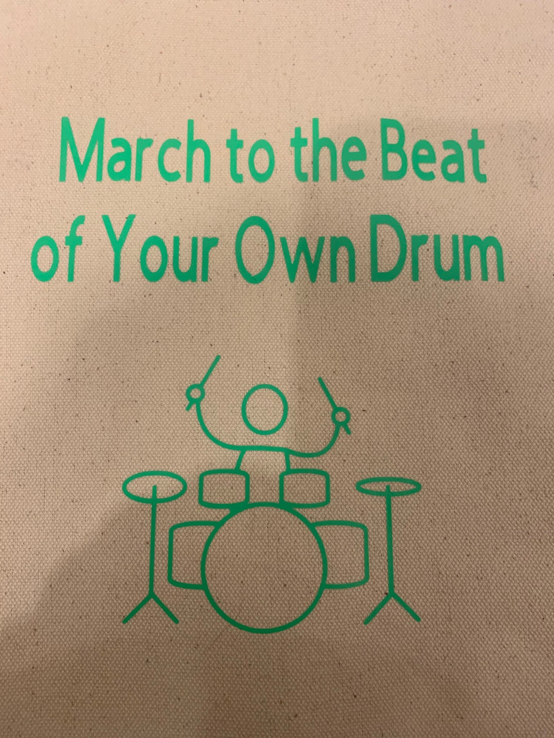 Large Green March to the Beat of Your Own Drum Bags Etsy