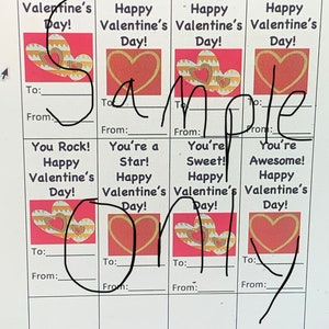 Editable: Set of 20 Large Printable Class Valentines - Etsy