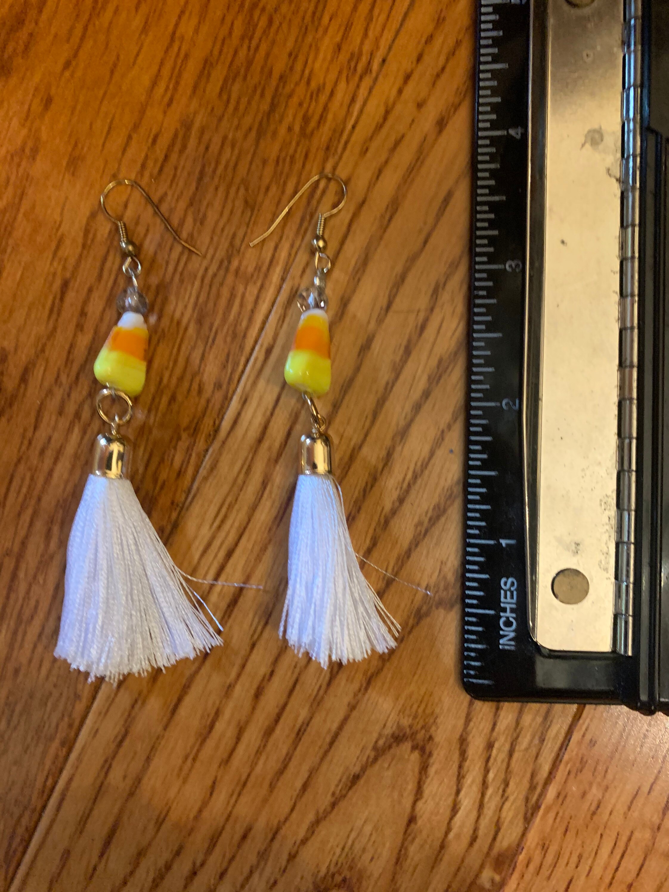 Candy Corn Tassel Earrings Etsy