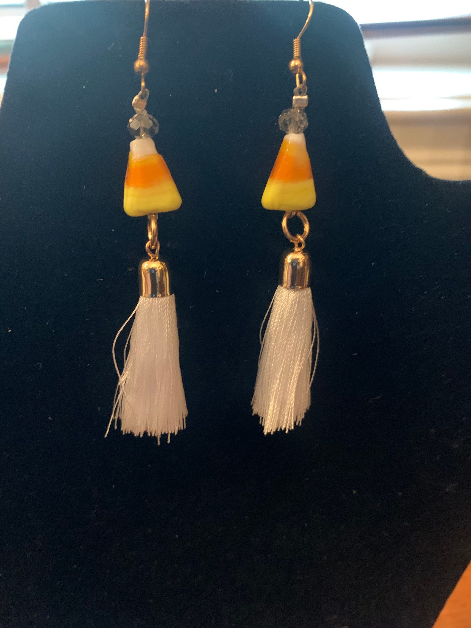 Candy Corn Tassel Earrings Etsy