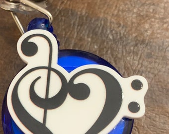 Bassschlüssel und Treble Clef Retractable Badge Reel