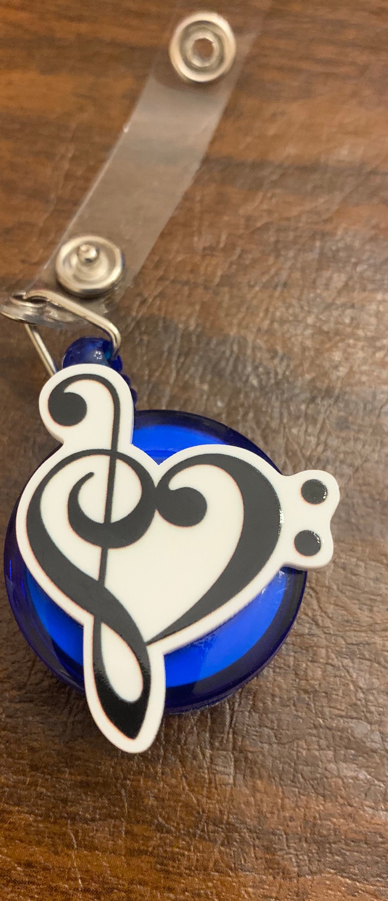 Bass Clef and Treble Clef Retractable Badge Reel