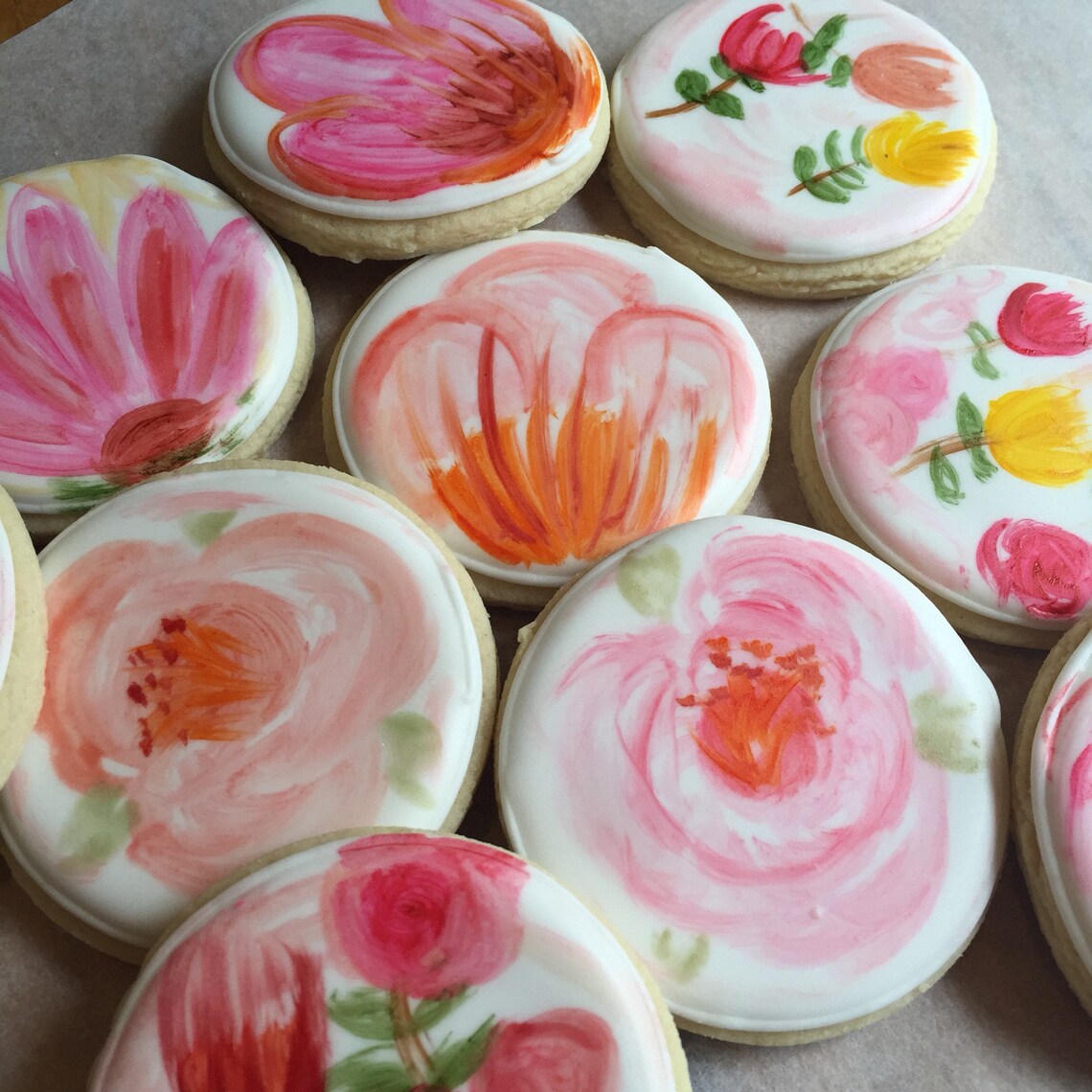 Spring Flower Decorated Sugar Cookies-1 Dozen - Etsy