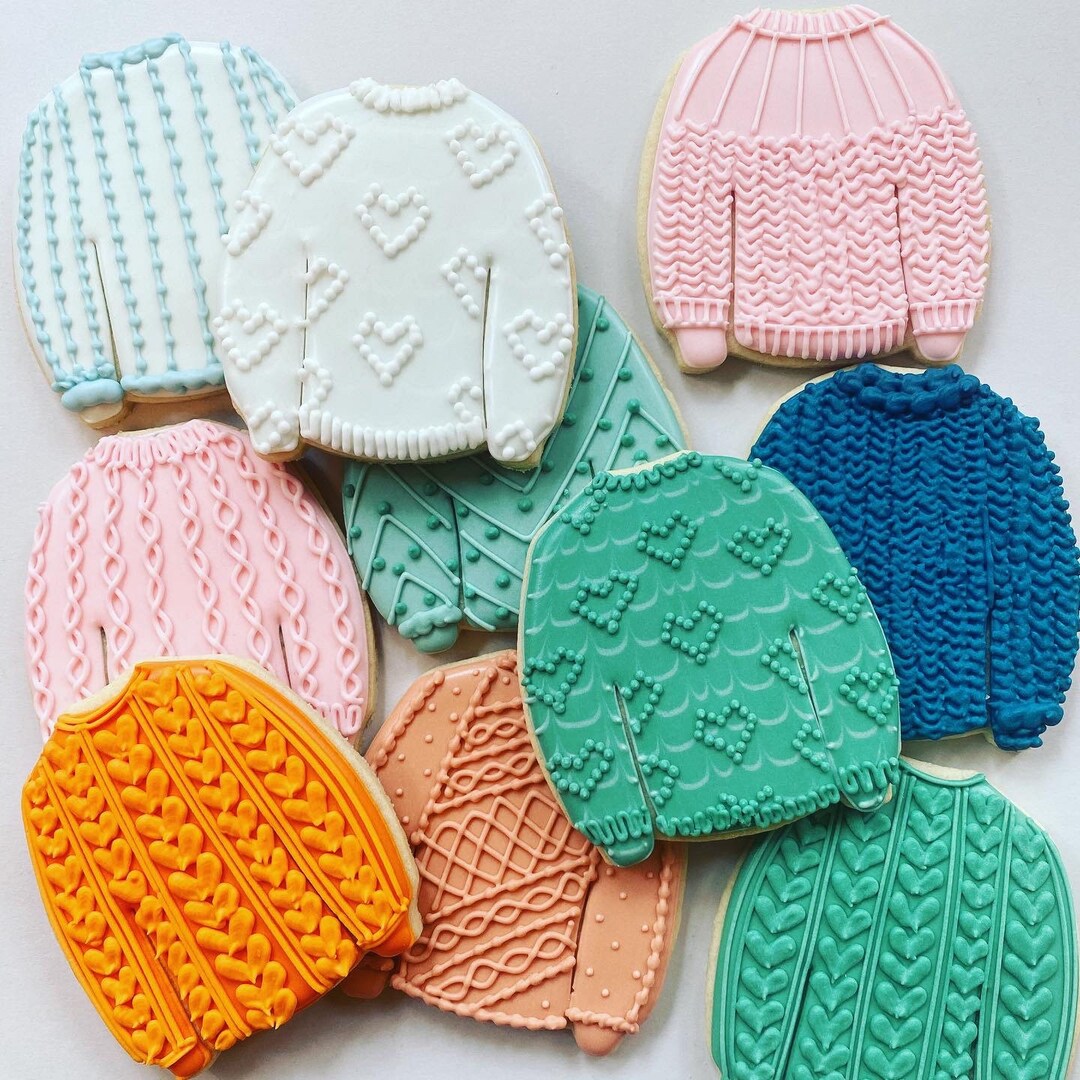Sweater Decorated Sugar Cookies1 Dozen Etsy