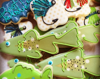 Fishing Decorated Sugar Cookies- 1 dozen