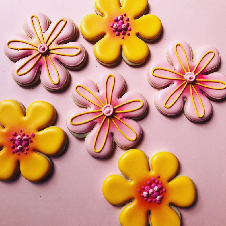 Spring Flower Decorated Sugar Cookies-1 Dozen - Etsy