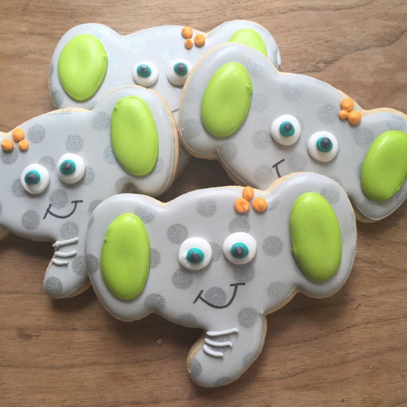 Safari Baby Shower Decorated Sugar Cookies 1 Dozen Etsy