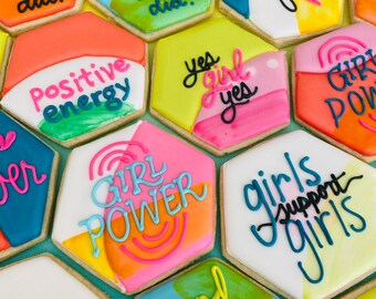 Motivational Girl Power Decorated Sugar Cookies- 1 dozen