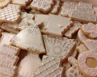 Handmade Wedding Decorated Sugar Cookies-1 dozen