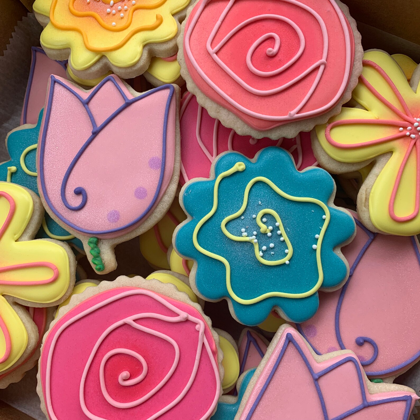 Spring Flower Decorated Sugar Cookies-1 Dozen - Etsy