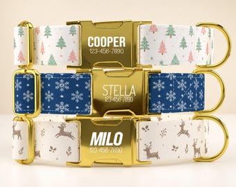 Nordic Christmas | Personalized Dog Collar | metal buckle | made in the USA | TPBPJ-1