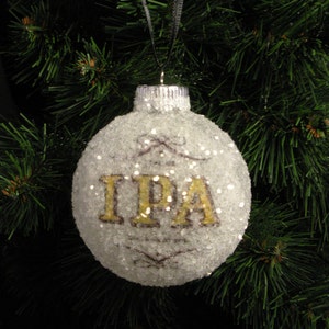 NEW!! Chicago Beer, IPA glass glitter ornament