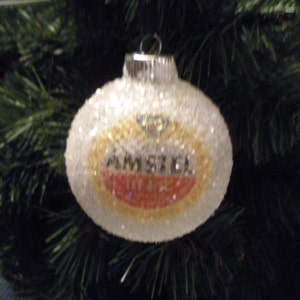 NEW Amstel Beer, glass glitter ornament