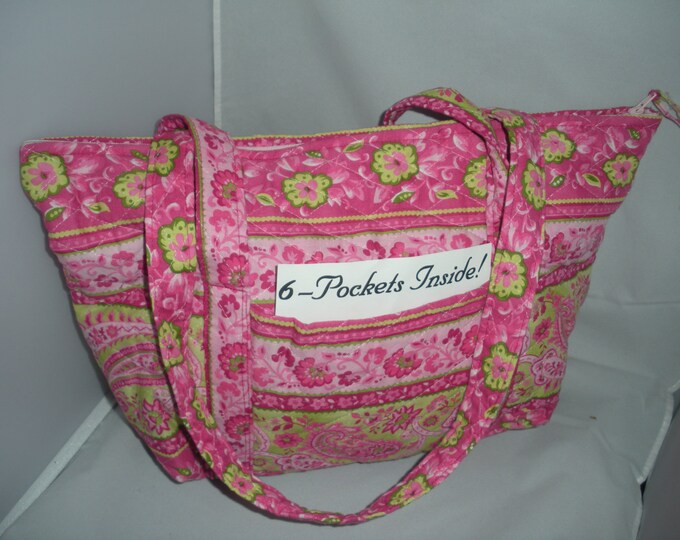 Pink Quilted Purse With Zipper and 6 Pockets Etsy