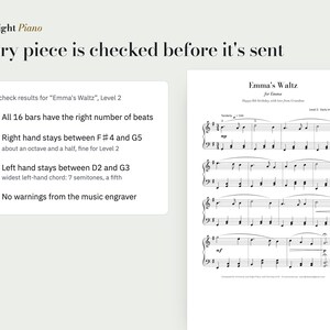 Christmas Piano Sheet Music With Their Name, Personalised, Level 1-3 (PDF) image 6