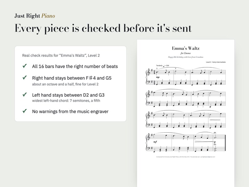 Christmas Piano Sheet Music With Their Name, Personalised, Level 1-3 (PDF) image 6