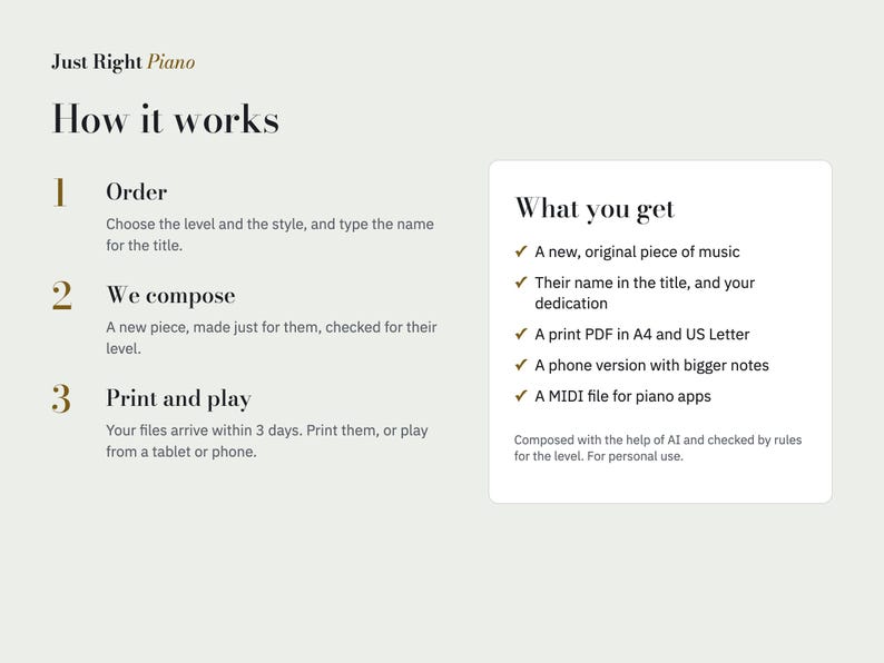 Christmas Piano Sheet Music With Their Name, Personalised, Level 1-3 (PDF) image 3
