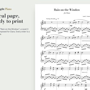 Christmas Piano Sheet Music With Their Name, Personalised, Level 1-3 (PDF) image 5