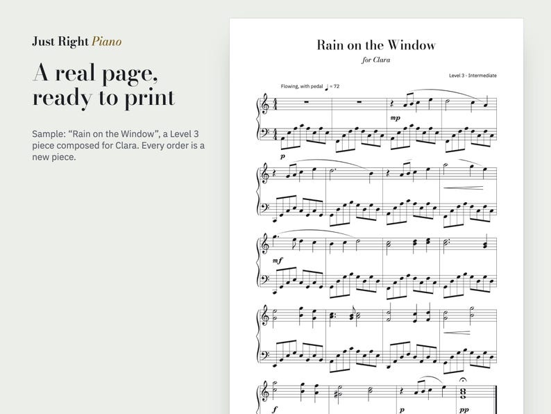Christmas Piano Sheet Music With Their Name, Personalised, Level 1-3 (PDF) image 5