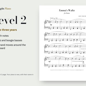 Christmas Piano Sheet Music With Their Name, Personalised, Level 1-3 (PDF) image 8
