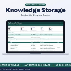 Knowledge Storage Google Sheets: Reading List, Book Tracker and Learning Log