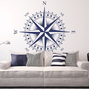 The Patriot Compass Wall Decal, nautical home decor for walls, ceilings and more K625