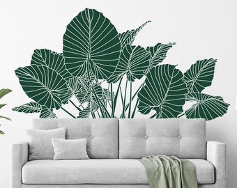 Elephant Ear Tropical Plant Wall Decal, modern home decor K812