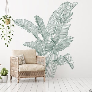 Bird of Paradise Large Tropical Plant Wall Decal, modern home decor K814