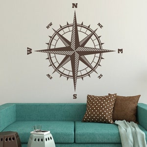 Compass Wall Decal "The Sailor" fits walls, ceilings, tables and more K557