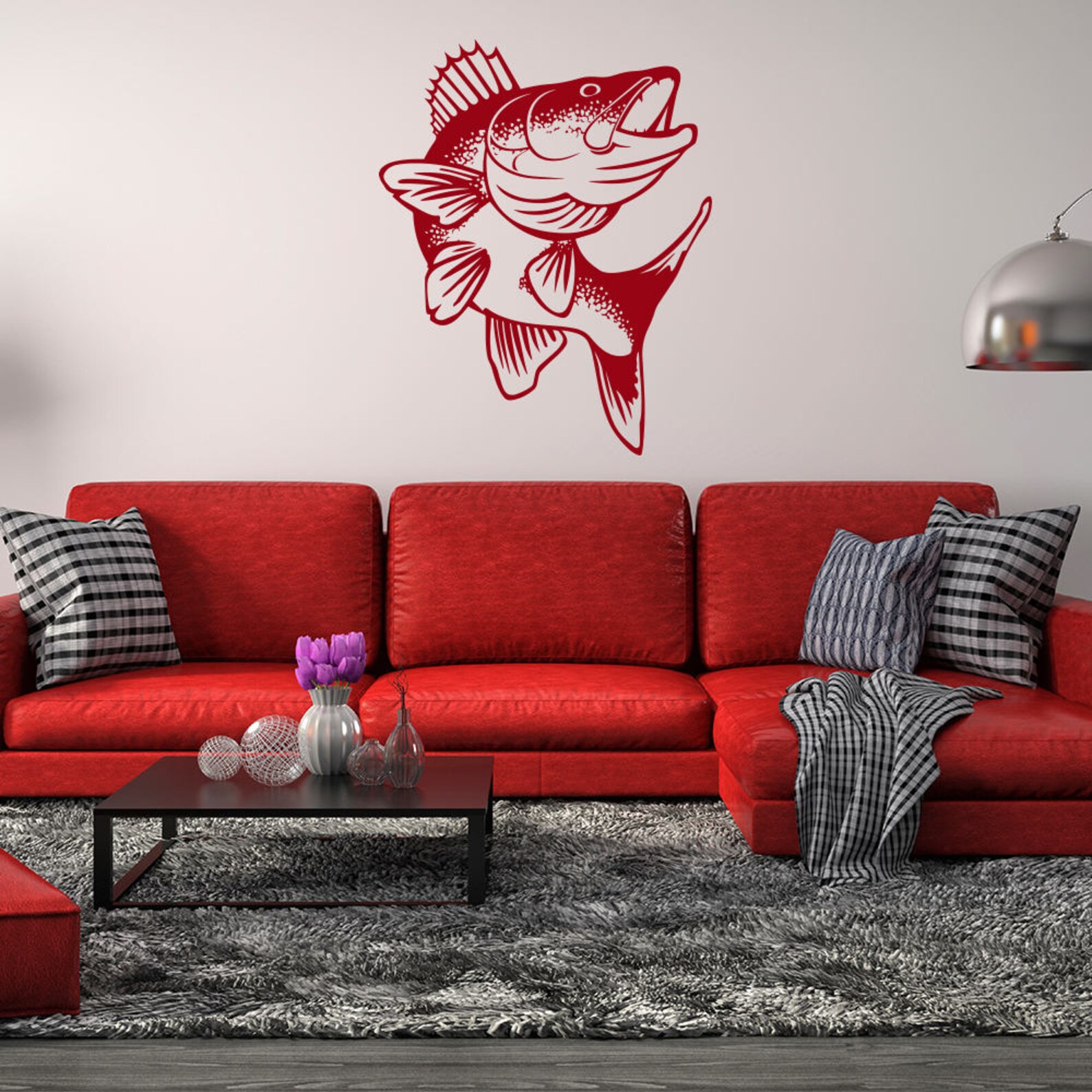 Walleye Fish Wall Decal Fishing Cabin Wall Art Home Decor Lake Etsy