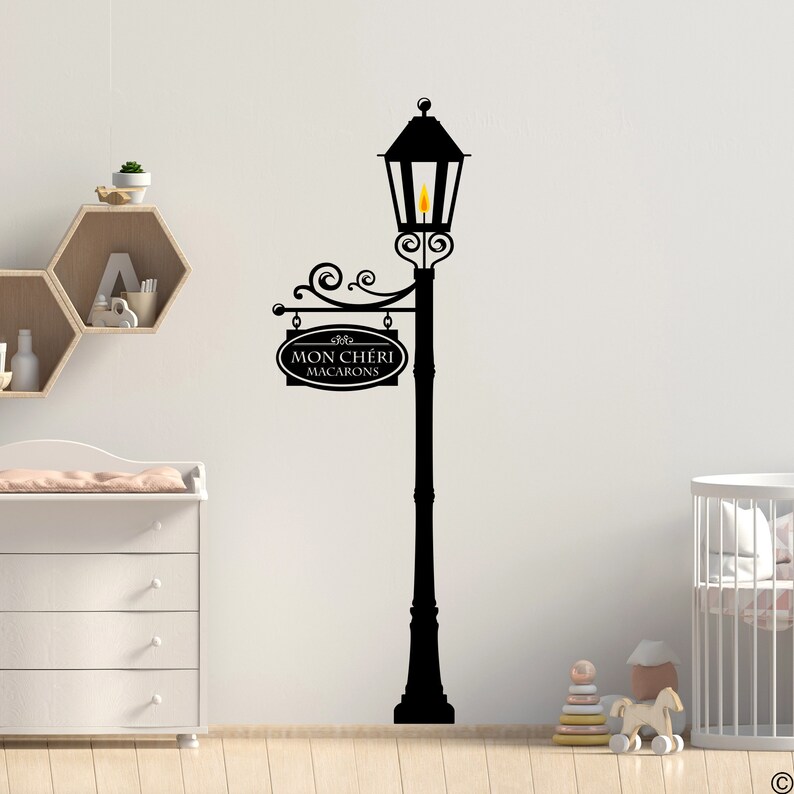 Gas Lamp Post Wall Decal With Personalized Sign K584 Etsy