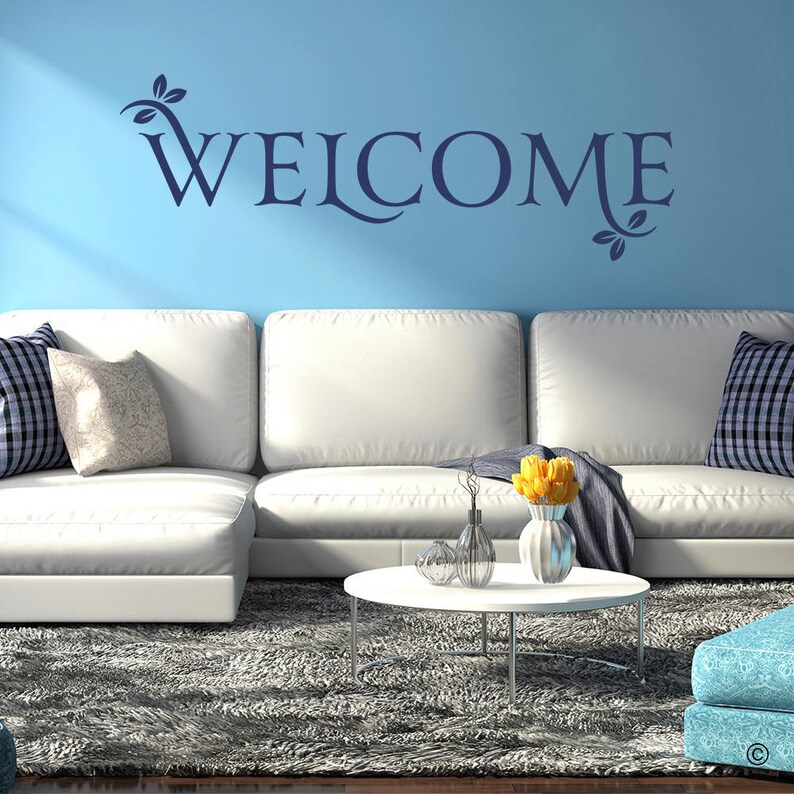 Welcome Vinyl Decal Wall E L212 - Welcome Wall Decal Welcome Vinyl Decal Wall E L212 - Welcome Wall Decal