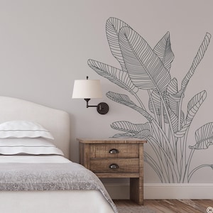 Bird of Paradise Tropical Plant Wall Decal, modern home decor K770