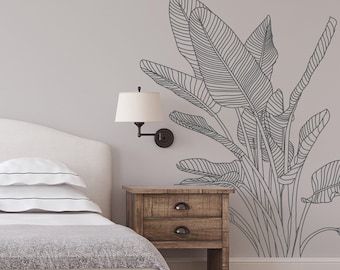 Bird of Paradise Tropical Plant Wall Decal, modern home decor K770