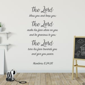 Numbers 6:24-26 Vinyl Wall Decal - Christian Scripture L297