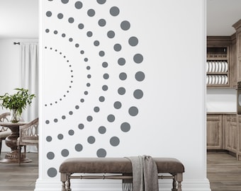 Dots Half Circle Vinyl Wall Decal, boho home decor K873