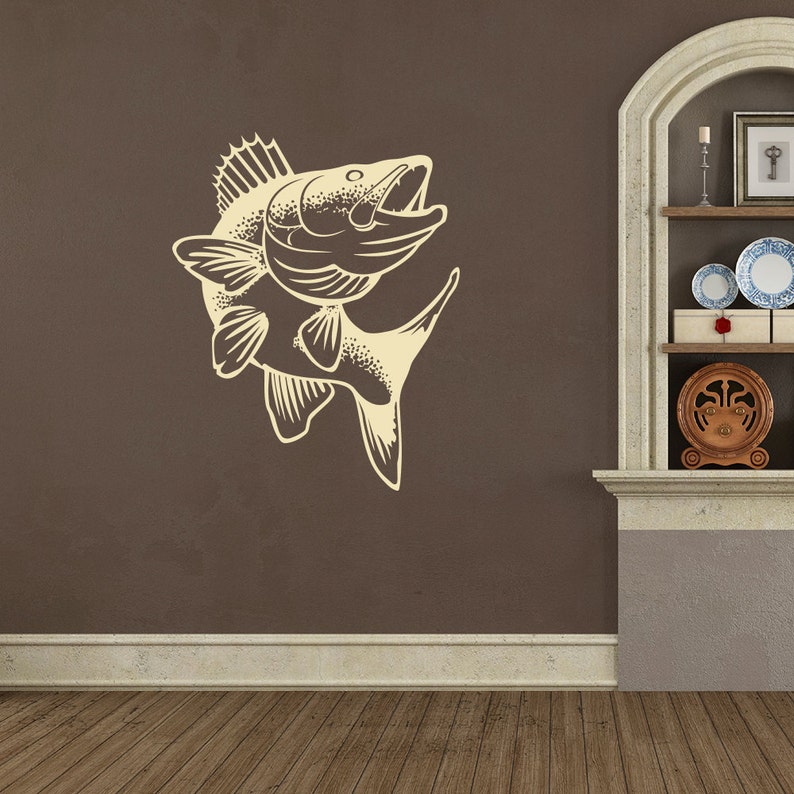 Walleye Fish Wall Decal Fishing Cabin Wall Art Home Decor Lake Etsy