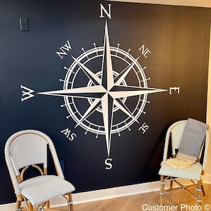 The Captain Compass Rose Wall Decal: Nautical Home Decor K514