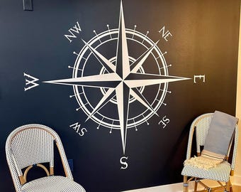 The Captain Compass Rose Wall Decal: Nautical Home Decor K514